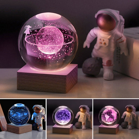 🥳2026 VARMT SALG🥳💞50 000+ SOLGT!💫🌌 Ta galaksen inn i rommet ditt. 3D-krystallkule nattlys – 50 % RABATT! ✨🌙
