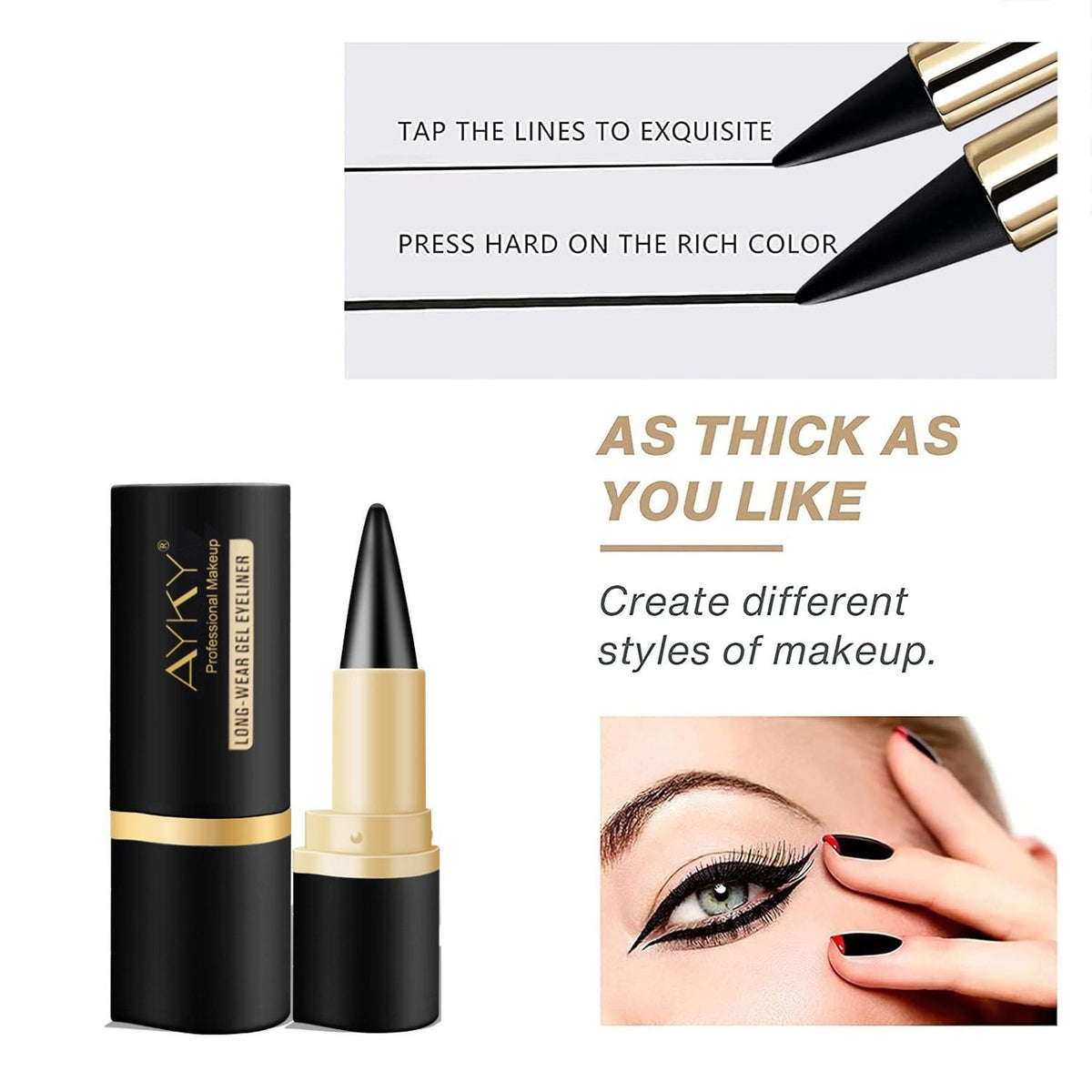 ❤️KÖP 1 FÅ 1 GRATIS❤️Viral profession Kajal Eyeliner Pen Gel - Snabbtorkande formula för ögonkontur