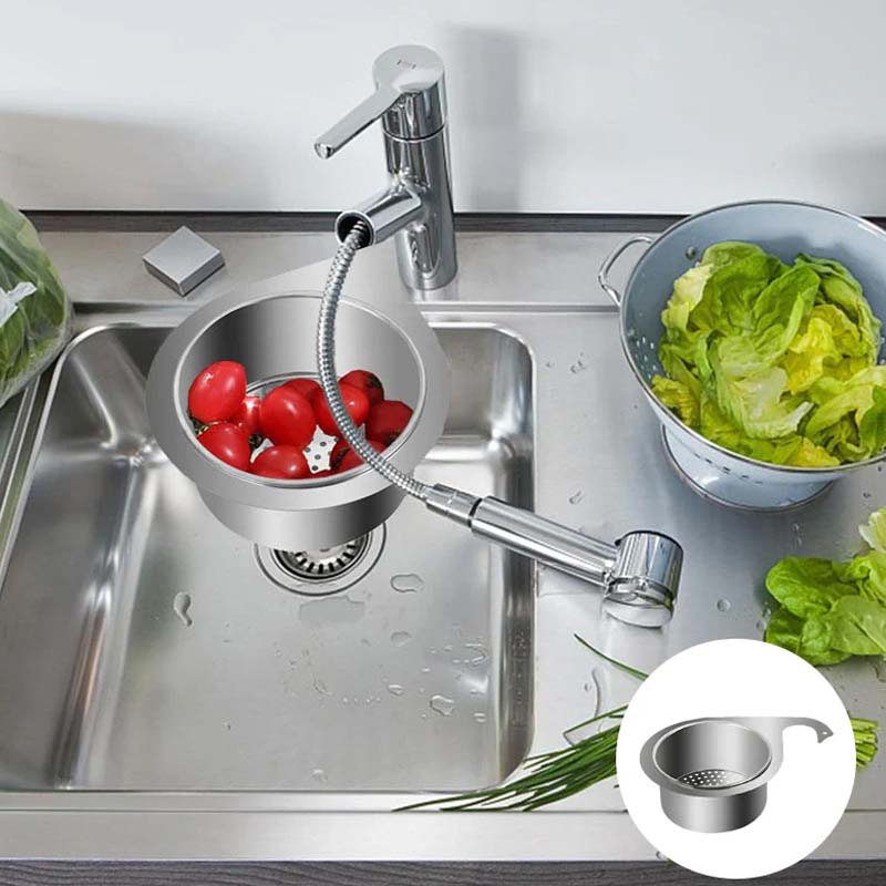 🛒50% RABATT NU! 🦢Svanformad korg i rostfritt stål för diskbänk – Praktisk silkorg för köksavfall & diskning 🧼✨