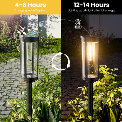 🔥HETT REA 2026🔥Solenergibelysning för trädgården – Retrodesign, 12–14 timmars belysning och IP65 vattentät