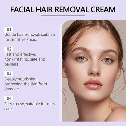 💖 Mild & Smärtfri Ansikts-Hårborttagningskräm – 100% Naturlig och Dermatologiskt Testad! 🌿✨