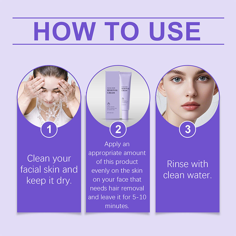 💖 Mild & Smärtfri Ansikts-Hårborttagningskräm – 100% Naturlig och Dermatologiskt Testad! 🌿✨