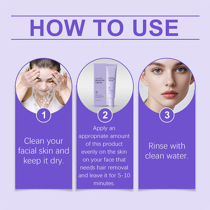 💖 Mild & Smärtfri Ansikts-Hårborttagningskräm – 100% Naturlig och Dermatologiskt Testad! 🌿✨