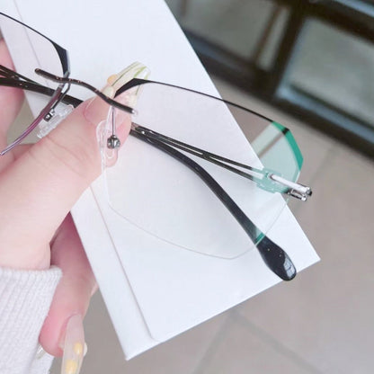 🔥50 % RABATT🔍 Ramlösa glasögon som blockerar blått ljus | Avancerad teknik för att blockera blått ljus · 👓 Snygg ramlös design · Perfekta för både fritid och arbete