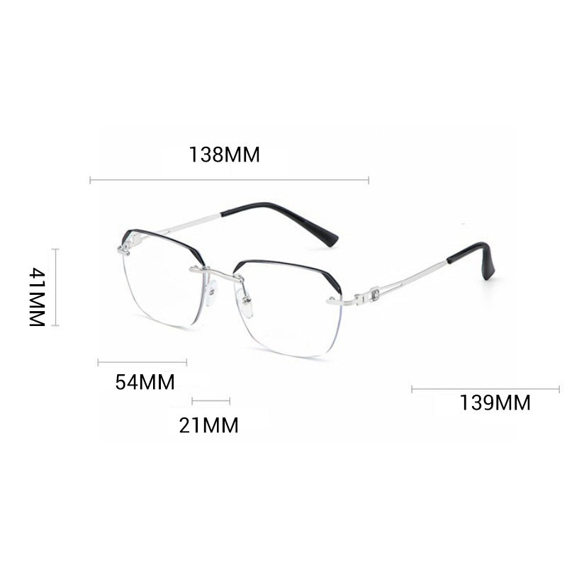 🔥50 % RABATT🔍 Ramlösa glasögon som blockerar blått ljus | Avancerad teknik för att blockera blått ljus · 👓 Snygg ramlös design · Perfekta för både fritid och arbete