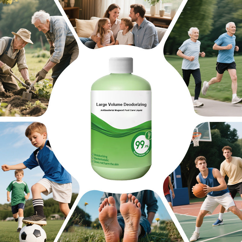 🌿 Jumbo Pack - Botanisk fotvård 🌿 ✨ Dubbla effekter: deodoriserande + antibakteriell 🦶 Designad för fotkomfort och hygien 💦Huvudingredienser: ✅ Naturligt artemisiaextrakt ✅ Tea Tree Oil ✅ Mentol har en kylande effekt