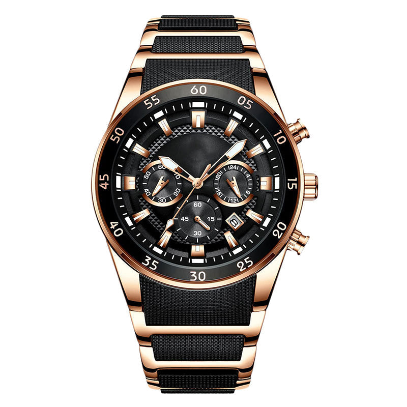 ⌚ HERRWATERPROOF KVARTSUr - DIN ÄVENTYRSKOMPIS! 🌊 🔥 200M VATTENTÅLIG - Klarar både bastu & bad: ✅ Simning 🏊‍♂️ ✅ Dykning 🤿 ✅ Vardagsklassikern 👔 ⚡ SMART FUNKTIONALITET: • Dubbel tidzon ⏱️ • Luminiscenta visare 🌙 • Kalenderfunktion 📅