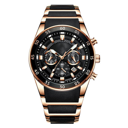 ⌚ HERRWATERPROOF KVARTSUr - DIN ÄVENTYRSKOMPIS! 🌊 🔥 200M VATTENTÅLIG - Klarar både bastu & bad: ✅ Simning 🏊‍♂️ ✅ Dykning 🤿 ✅ Vardagsklassikern 👔 ⚡ SMART FUNKTIONALITET: • Dubbel tidzon ⏱️ • Luminiscenta visare 🌙 • Kalenderfunktion 📅