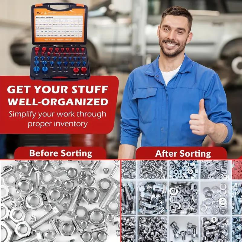 ⚙️ Profesjonelt gjengekontrollsett | For bolter og muttere 🔧 | ISO 9001-sertifisert