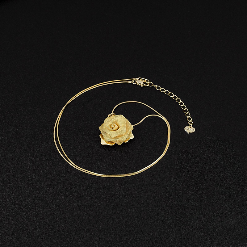 💕Lansering💕Dubbel Halsband med 3D-rosor och pärlor (2 set)