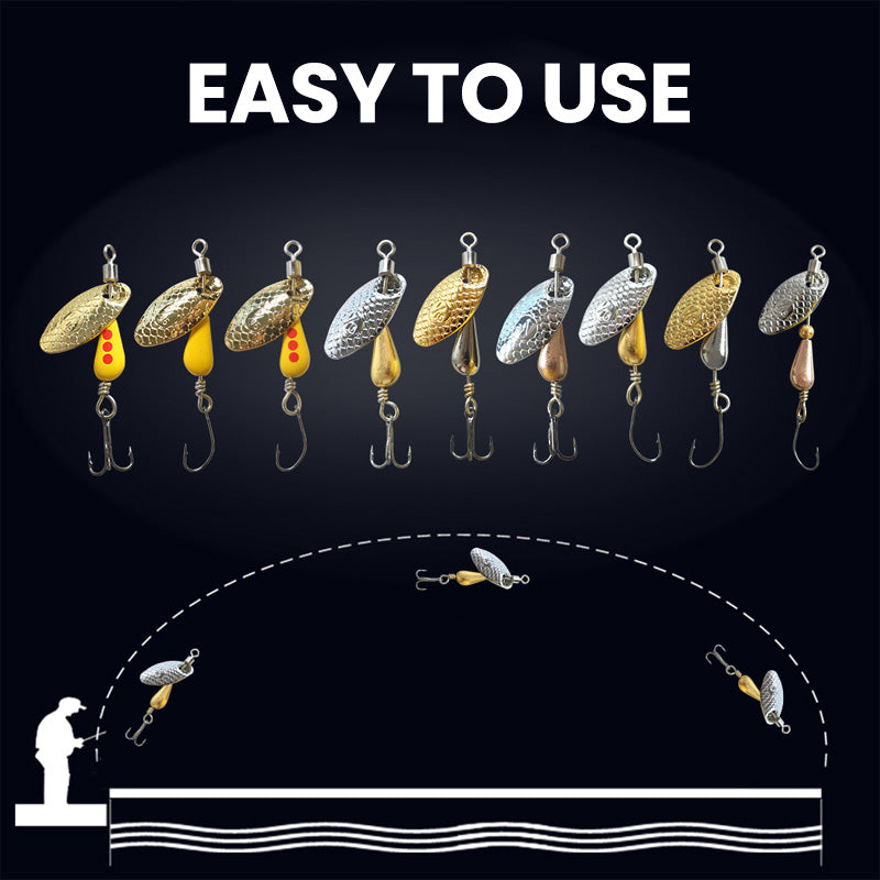 🎣✨ FÅ FLER BITES MED BLÄNDANDE BETEN! Limited Time - Glittrande Spinndrag med krokar 50% REA – Fånga mer fisk med denna magiska lura!