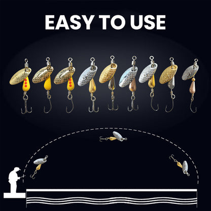🎣✨ FÅ FLER BITES MED BLÄNDANDE BETEN! Limited Time - Glittrande Spinndrag med krokar 50% REA – Fånga mer fisk med denna magiska lura!