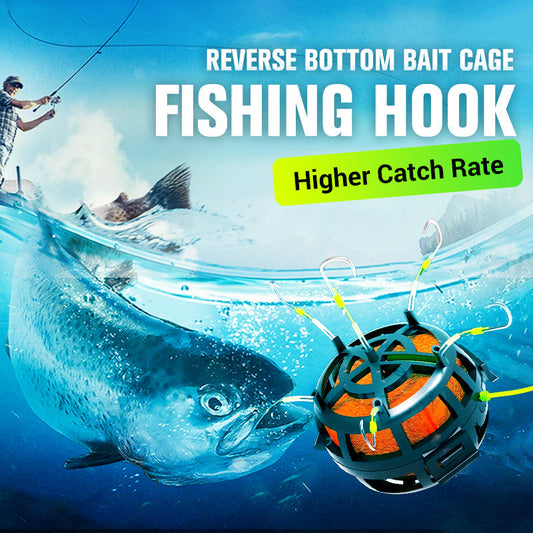 🎣🔥 Revolusjonerende fiskelokk – Fang fisk raskere! Omvendt bunnkrok med agnbur – Tiltrekk deg mer fisk enn noen gang før!