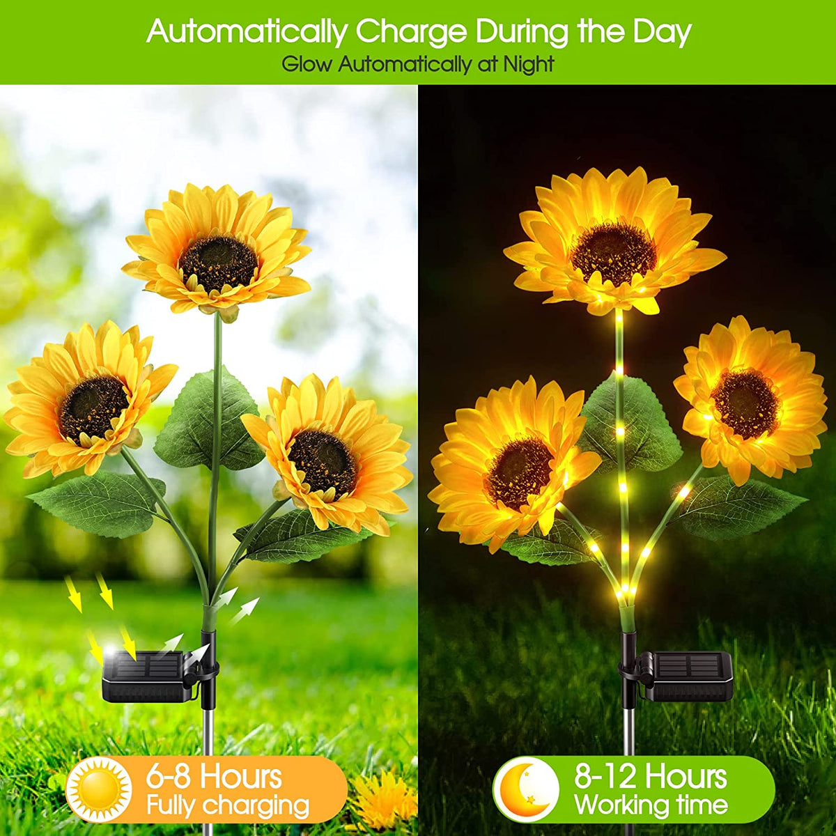 🌻 "Tänd Sommaren med Solroslyktor! ✨ Solenergidrivna Trädgårdslyktor med LED – NU 50% RABATT!