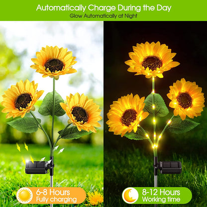 🌻 "Tänd Sommaren med Solroslyktor! ✨ Solenergidrivna Trädgårdslyktor med LED – NU 50% RABATT!