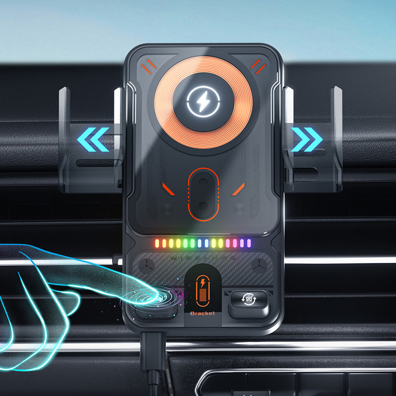 🚗50% RABATT NU! 📱 2-i-1-telefonhållare och trådlös laddare för bilen – 360° rotation, starkt grepp och snabb laddning 🔋