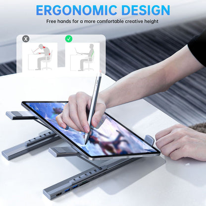 USB-C Dockningsstation Laptopställ med 4K HDMI