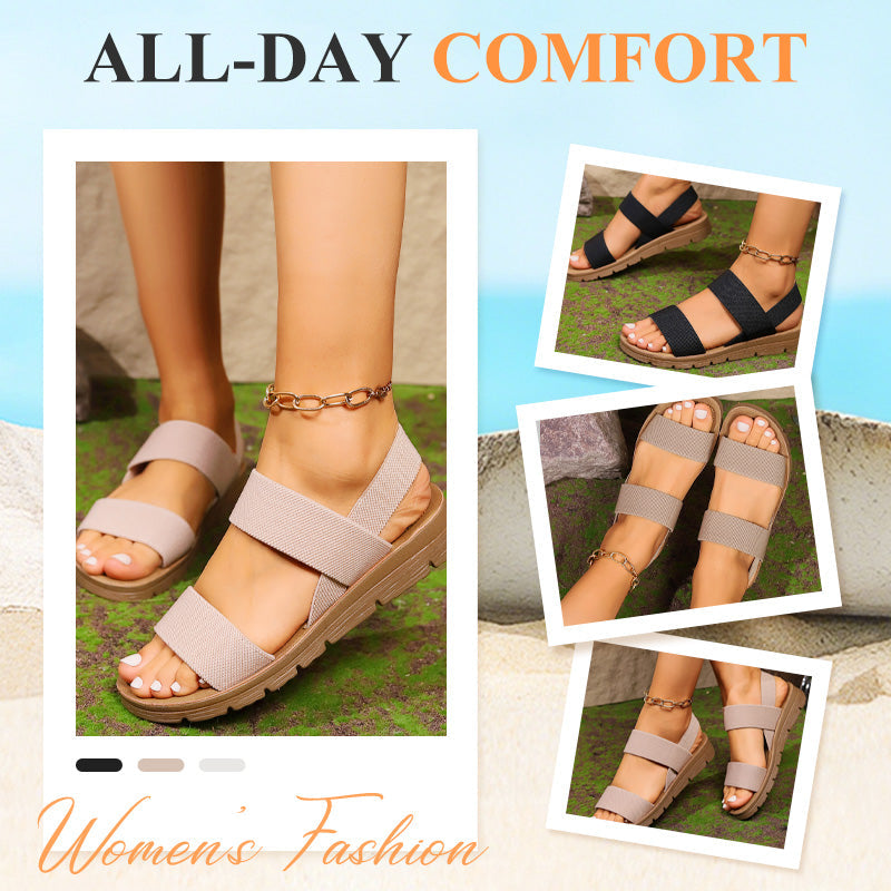 👡 50% RABATT! 🔥 Halkfria Fritidssandaler för Damer med Breda Elastiska Remmar – Bekväm, Stabil & Perfekt För Sommaren ☀️
