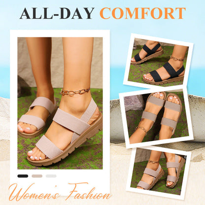 👡 50% RABATT! 🔥 Halkfria Fritidssandaler för Damer med Breda Elastiska Remmar – Bekväm, Stabil & Perfekt För Sommaren ☀️