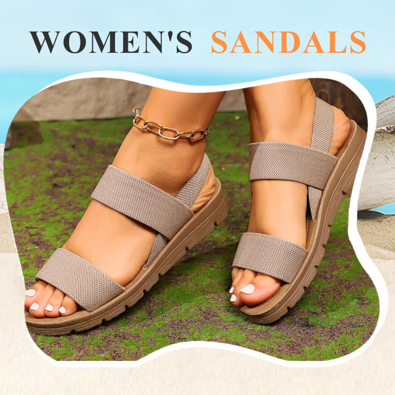 👡 50% RABATT! 🔥 Halkfria Fritidssandaler för Damer med Breda Elastiska Remmar – Bekväm, Stabil & Perfekt För Sommaren ☀️