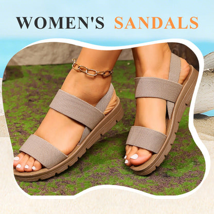 👡 50% RABATT! 🔥 Halkfria Fritidssandaler för Damer med Breda Elastiska Remmar – Bekväm, Stabil & Perfekt För Sommaren ☀️