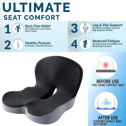 🚗💺 ERGONOMISK BILSTOL – KÖR I KOMFORT HELA DAGEN! ✨ Halkfri minnesskumsits – Formar sig efter din kropp