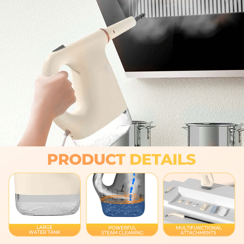 ✨ SMART ÅNGRENGÖRING – FÖR EFFEKTIVT & MILJÖVÄNLIGT STÄD 🚿 Multifunktionell handhållen ångrengörare med tillbehör (Perfekt för svenska hem – Eliminerar 99.9% bakterier utan