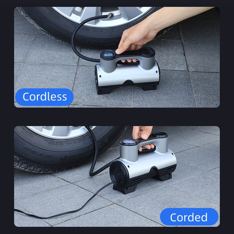 🚗✨ TRÅDLØS VEIHJELP – SMART OG RASKT! ⚡ Bærbar bilpumpe med digitalt display