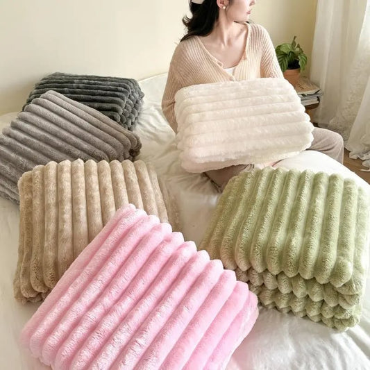 🍂Høstsalg – 50 % rabatt!🛏️Tykt kaninplysj- og melkevelurteppe🫧Pakk deg inn i ultimat komfort 