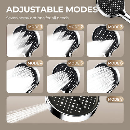 🔥 Högtrycksdusch med justerbar stråle – 15 cm panel & 7 lägen för maxad duschupplevelse! 🚿✨