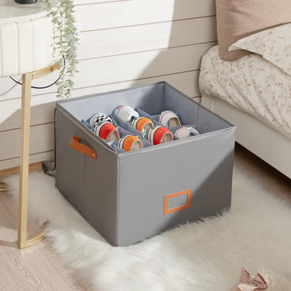 ⏰🔥BEGRÄNSAD TID: 50 % RABATT! 👟 Förvaringslåda i tyg för skor – hopfällbar, stor kapacitet, dammtät och andas för garderob & sovrum 🧺✨