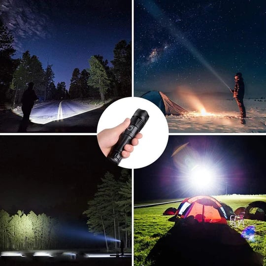 LED-uppladdningsbar ficklampa 90000 höga lumen