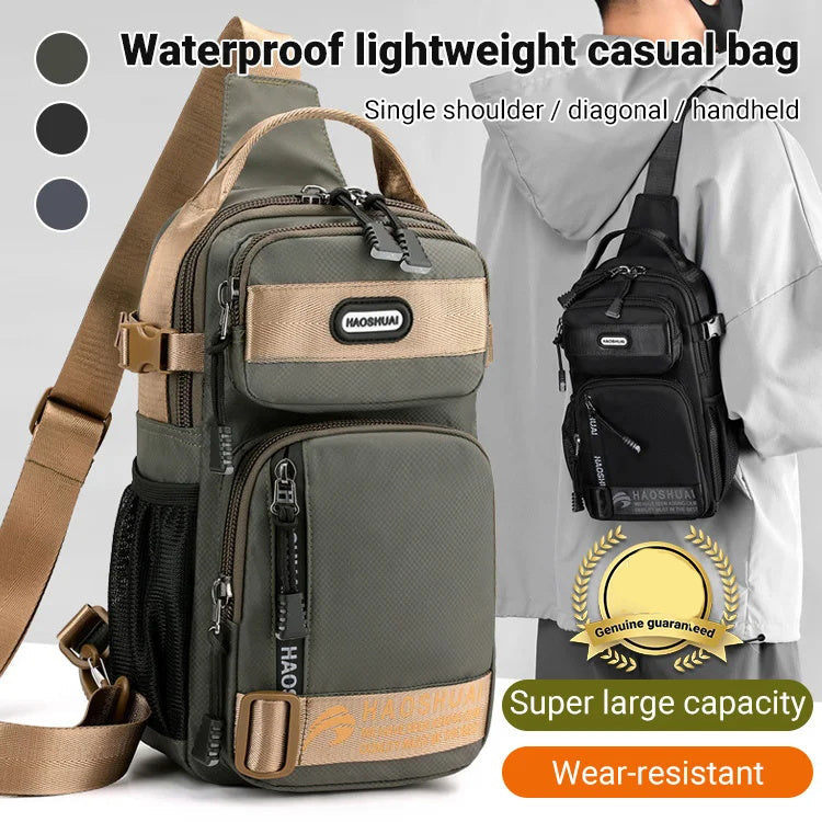 🎒 50 % RABATT NU! 🧳 Justerbar bröstväska i oxfordtyg – Smal crossbody-väska med flera fickor – Lätt och praktisk – perfekt för vardagen, resor eller festivaler 🌍✨