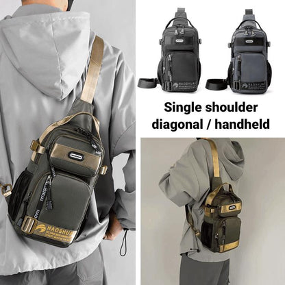 🎒 50 % RABATT NU! 🧳 Justerbar bröstväska i oxfordtyg – Smal crossbody-väska med flera fickor – Lätt och praktisk – perfekt för vardagen, resor eller festivaler 🌍✨