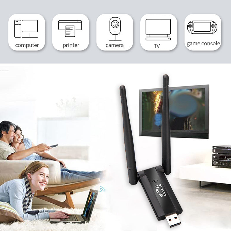📶🚀 USB-WiFi-Signalförstärkare med dubbla antenner – utöka WiFi-täckningen hemma och på kontoret 🏠✨