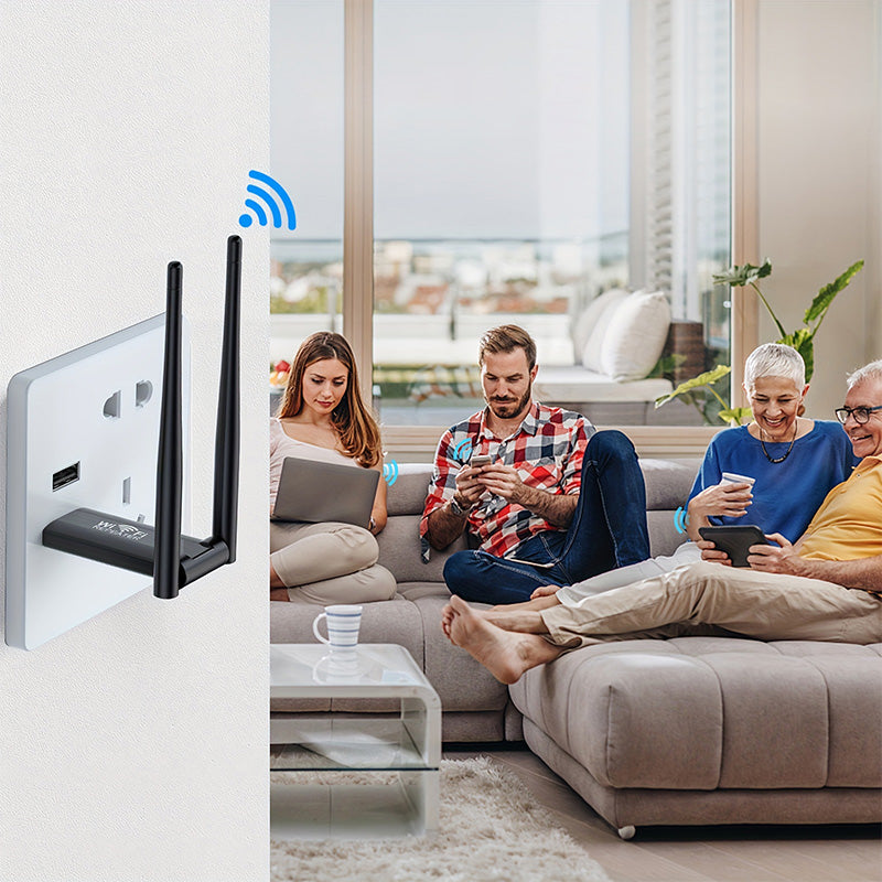 📶🚀 USB-WiFi-Signalförstärkare med dubbla antenner – utöka WiFi-täckningen hemma och på kontoret 🏠✨
