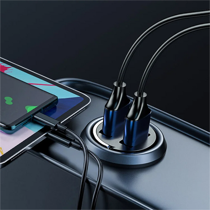 🚗 50 % RABATT NÅ! ✨ 2-porters kompakt hurtiglader for bilen – 24 W USB-C og USB-A med overopphetingsbeskyttelse for effektiv lading mens du er på reise 🔌📱