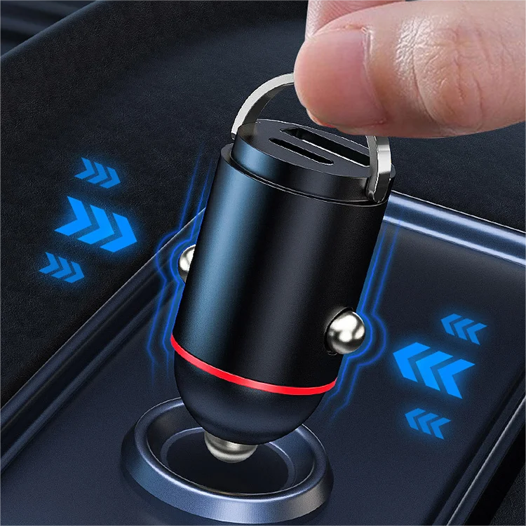 🚗 50 % RABATT NÅ! ✨ 2-porters kompakt hurtiglader for bilen – 24 W USB-C og USB-A med overopphetingsbeskyttelse for effektiv lading mens du er på reise 🔌📱