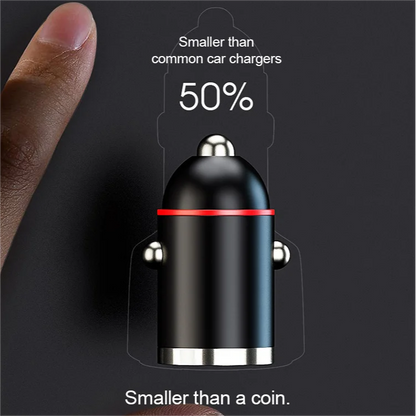 🚗 50 % RABATT NÅ! ✨ 2-porters kompakt hurtiglader for bilen – 24 W USB-C og USB-A med overopphetingsbeskyttelse for effektiv lading mens du er på reise 🔌📱