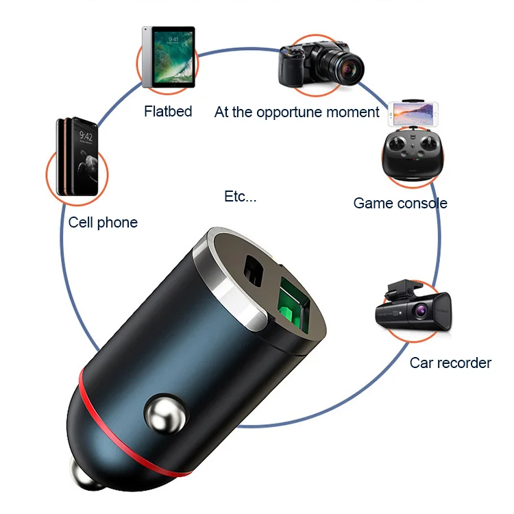 🚗 50 % RABATT NÅ! ✨ 2-porters kompakt hurtiglader for bilen – 24 W USB-C og USB-A med overopphetingsbeskyttelse for effektiv lading mens du er på reise 🔌📱