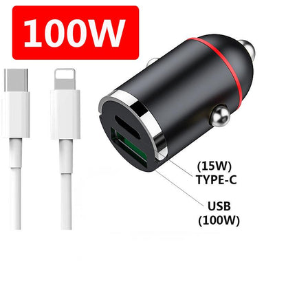 🚗 50 % RABATT NÅ! ✨ 2-porters kompakt hurtiglader for bilen – 24 W USB-C og USB-A med overopphetingsbeskyttelse for effektiv lading mens du er på reise 🔌📱
