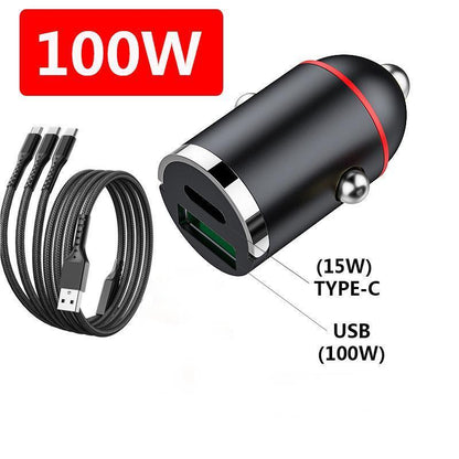 🚗 50 % RABATT NÅ! ✨ 2-porters kompakt hurtiglader for bilen – 24 W USB-C og USB-A med overopphetingsbeskyttelse for effektiv lading mens du er på reise 🔌📱