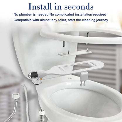 Icke-Elektrisk Dubbelmunstycke Bidet-Fäste - Självtvättande - Justerbart Tryck - Ultratunt