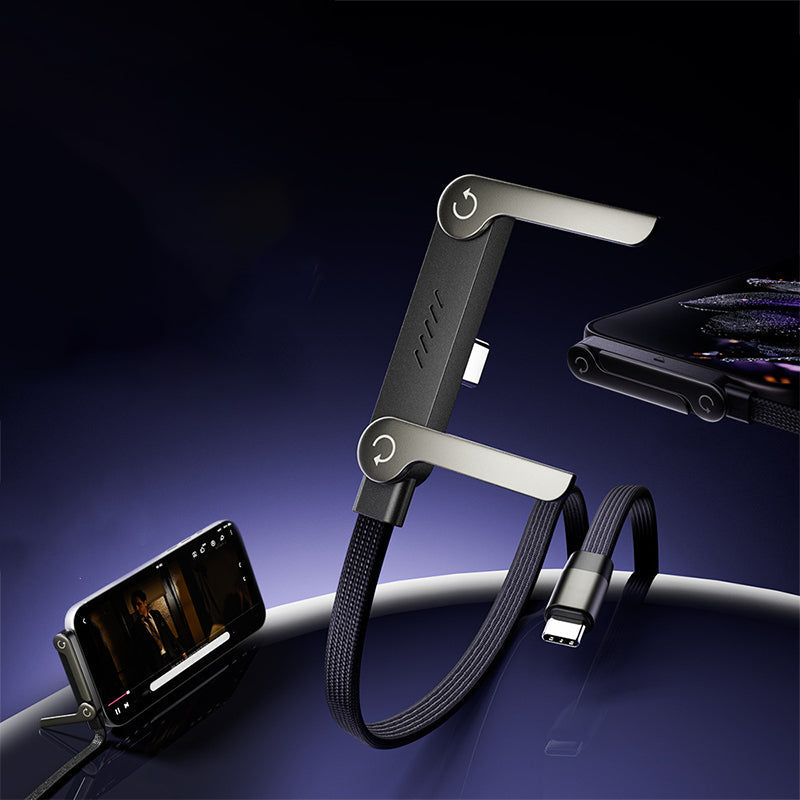 📱 2-i-1 Osynlig Laddningskabel – 240W Snabbladdning, Inbyggt Telefonstativ & Robust Design 🔋🎁