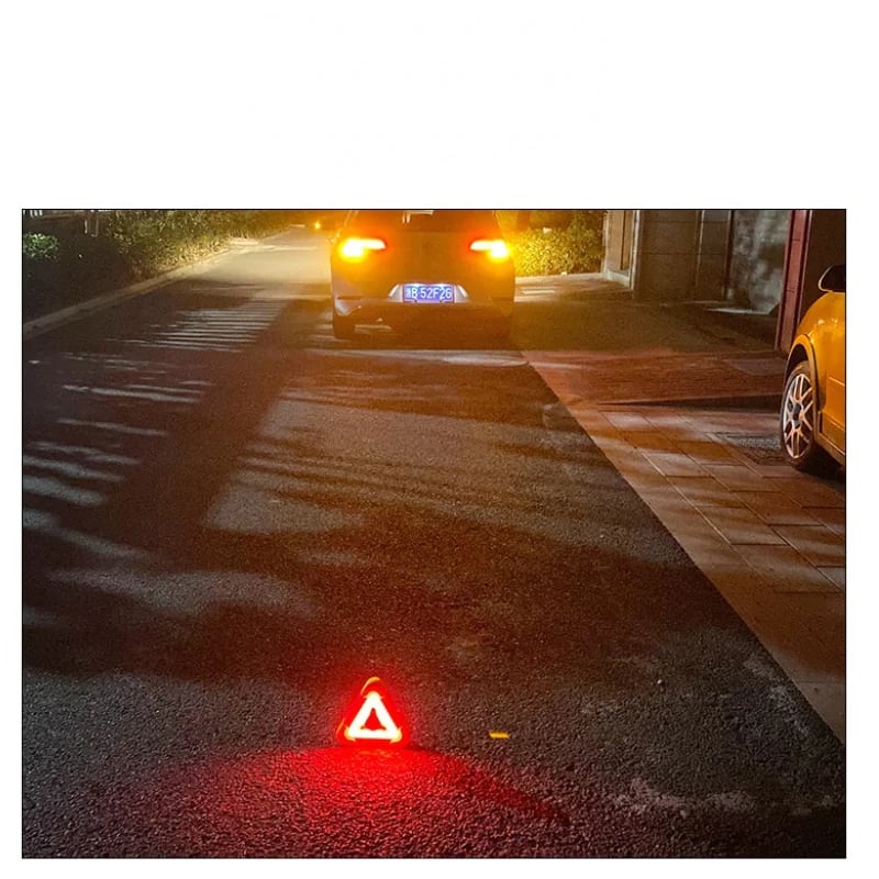 💥2-i-1 Soldriven Nödtriangel Varningsljus Vid Vägkanten🚨