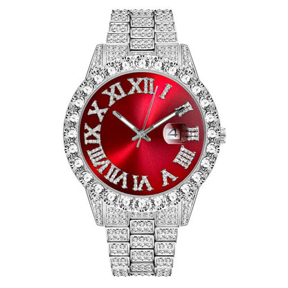 ⌚ 50% RABATT! ✨ Herrklocka med Strass & Kvartsverk – Lyxig Design, Iögonfallande & Perfekt för Fest 💎