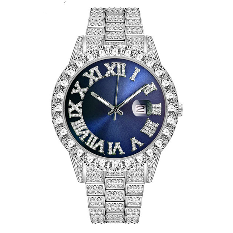⌚ 50% RABATT! ✨ Herrklocka med Strass & Kvartsverk – Lyxig Design, Iögonfallande & Perfekt för Fest 💎