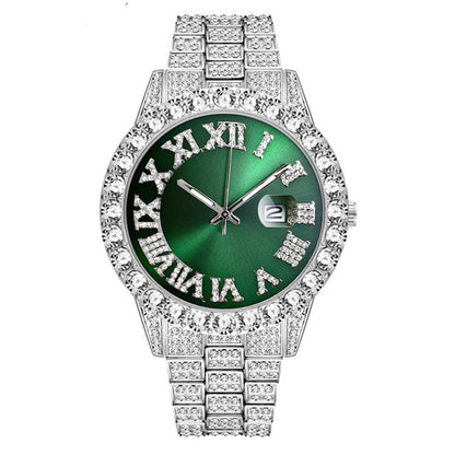 ⌚ 50% RABATT! ✨ Herrklocka med Strass & Kvartsverk – Lyxig Design, Iögonfallande & Perfekt för Fest 💎