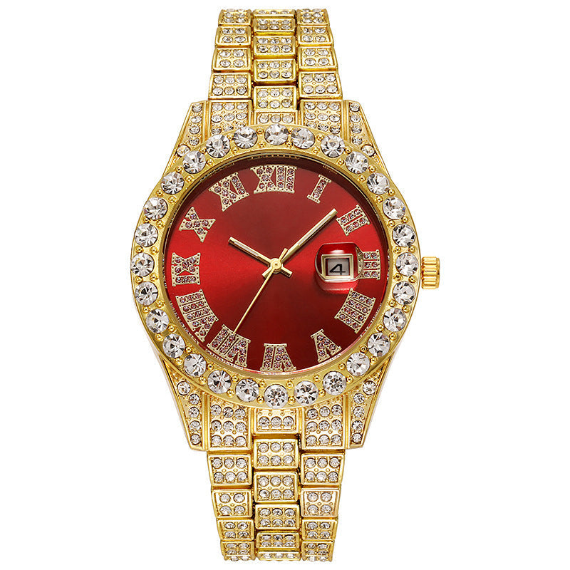 ⌚ 50% RABATT! ✨ Herrklocka med Strass & Kvartsverk – Lyxig Design, Iögonfallande & Perfekt för Fest 💎