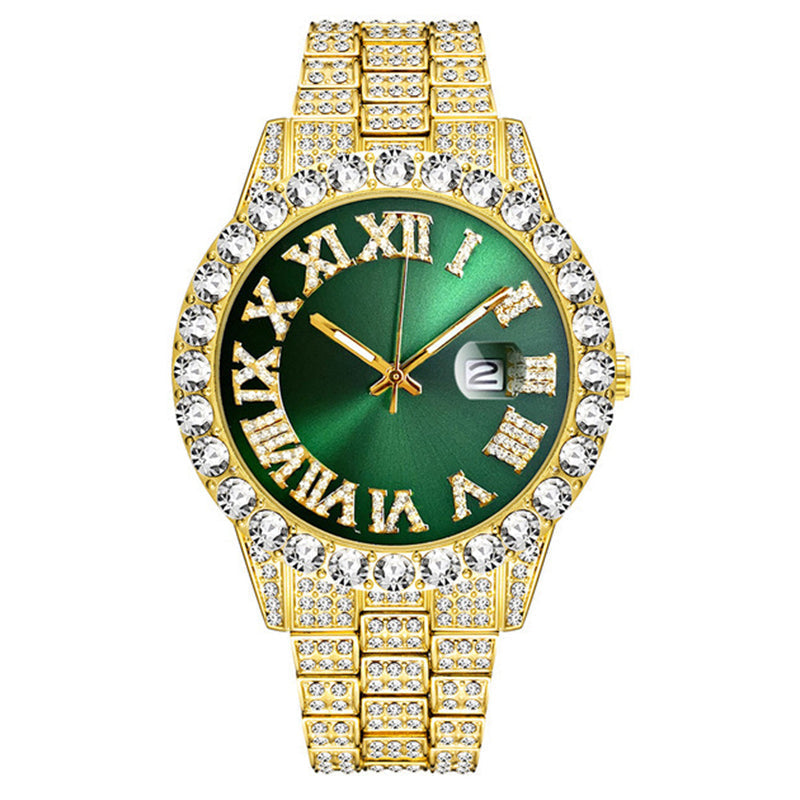 ⌚ 50% RABATT! ✨ Herrklocka med Strass & Kvartsverk – Lyxig Design, Iögonfallande & Perfekt för Fest 💎